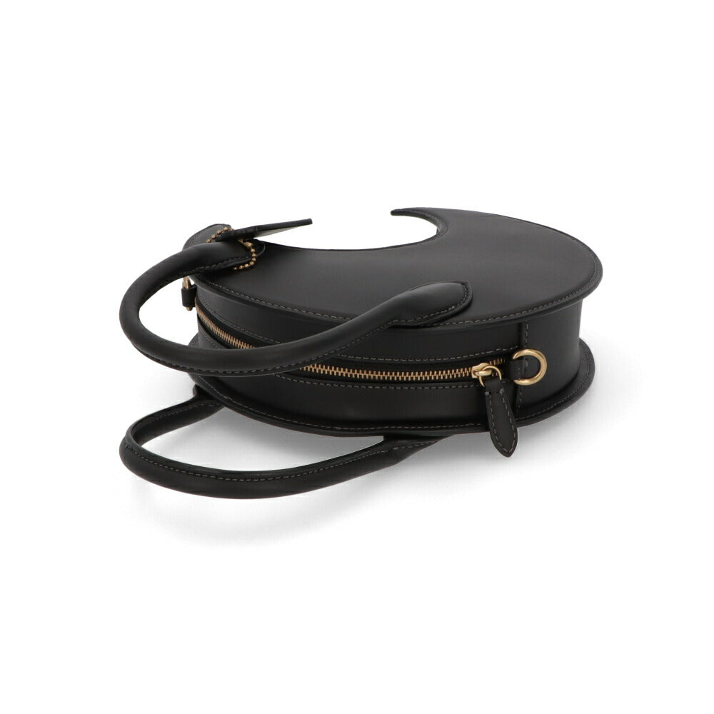 COACH ショルダーバッグ   ブラック レザー ムーン リジェネラティブ レザー ハンドバッグ CP318