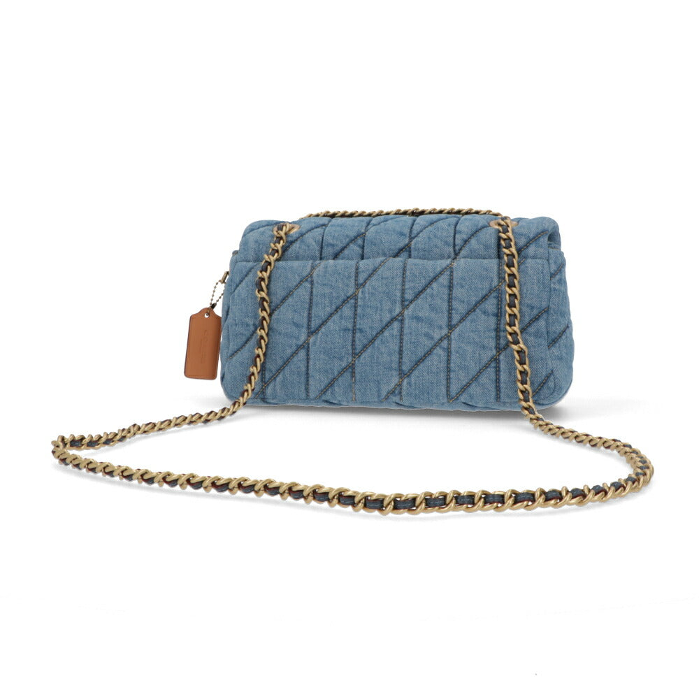 COACH ショルダーバッグ   インディゴ デニム ナッパレザー タビー キルティング デニム CR704