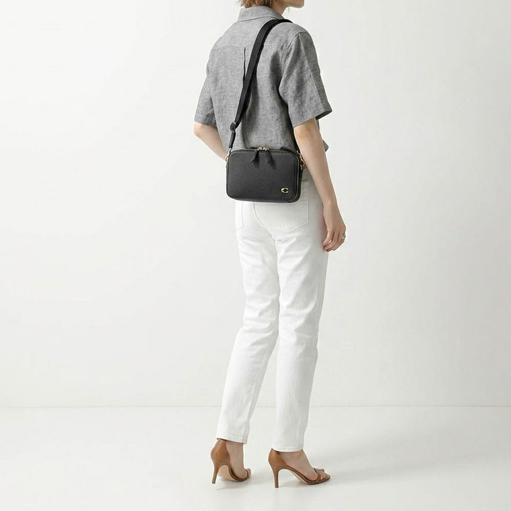 COACH ボディバッグ   ブラック レザー チャーター クロスボディ ショルダーバッグ CR782