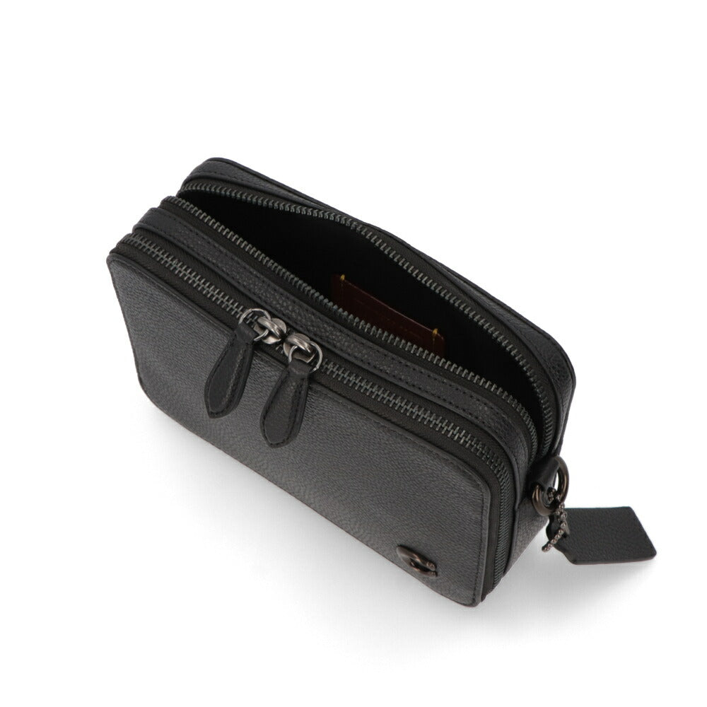 COACH ボディバッグ   ブラック レザー チャーター クロスボディ ショルダーバッグ CR782