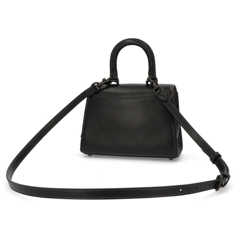 COACH ショルダーバッグ   ブラック レザー サミー ハンドバッグ クロスボディバッグ CJ812