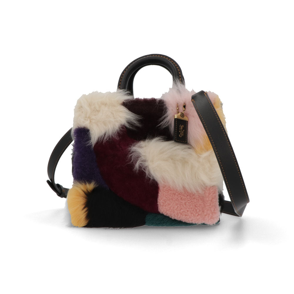 COACH ショルダーバッグ   マルチカラー レザー ローグ ファーバッグ ハンドバッグ CN592