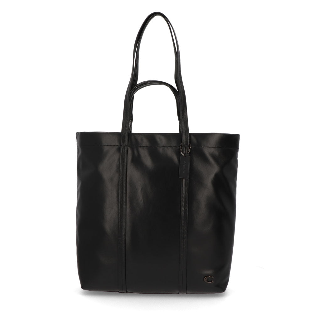 COACH トートバッグ ユニセックス  ブラック レザー ホール トート 大容量 A4サイズ収納可能 CO839