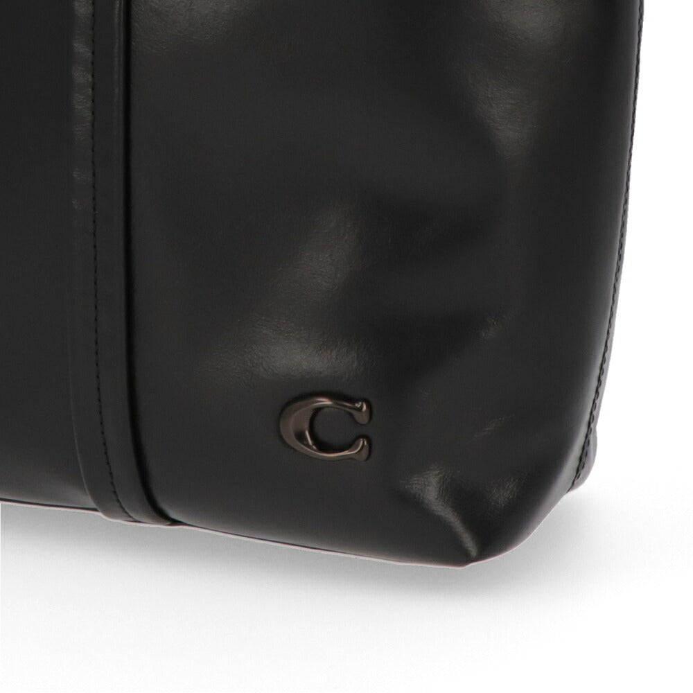 COACH トートバッグ ユニセックス  ブラック レザー ホール トート 大容量 A4サイズ収納可能 CO839