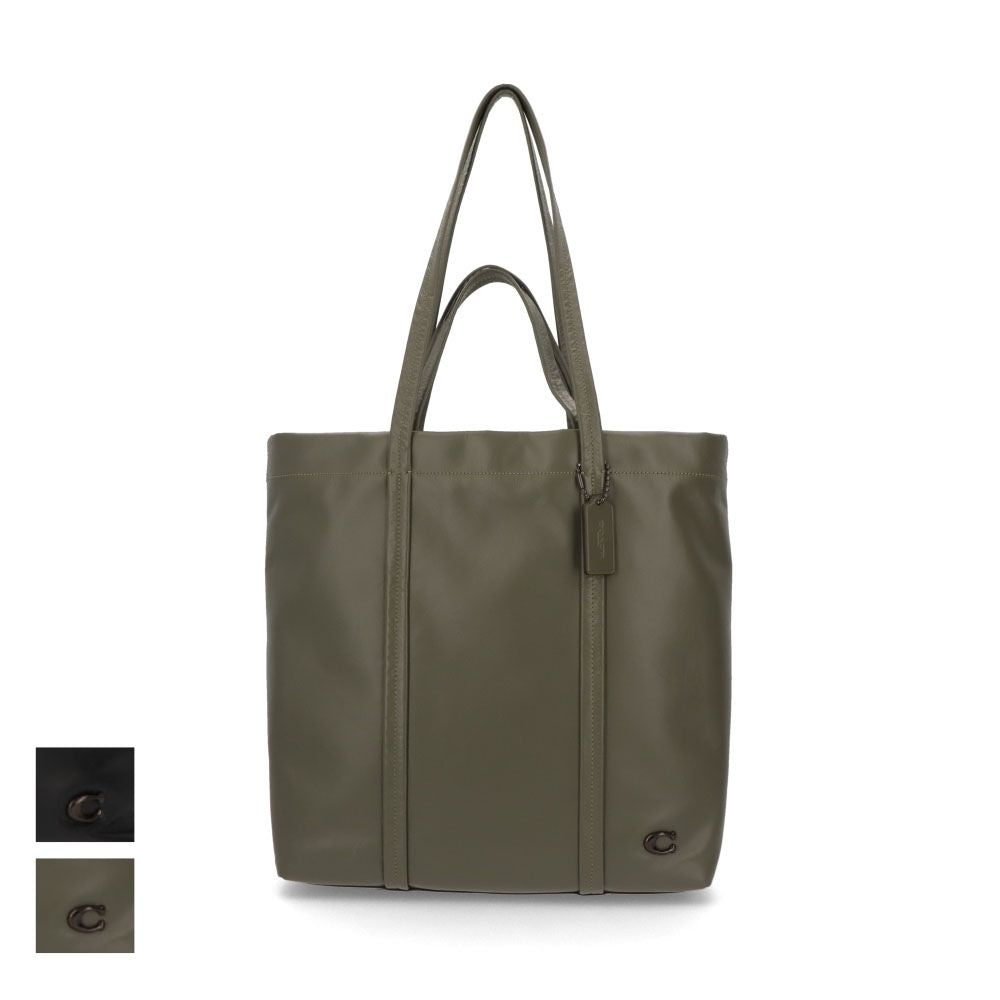 COACH トートバッグ ユニセックス  カーキ ブラック レザー ホール 大容量 A4収納可 CO840