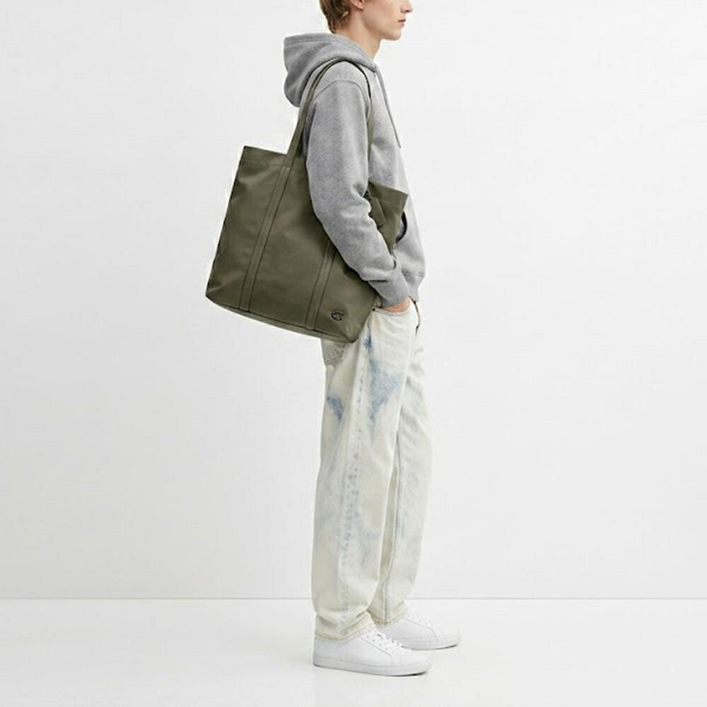 COACH トートバッグ ユニセックス  カーキ ブラック レザー ホール 大容量 A4収納可 CO840