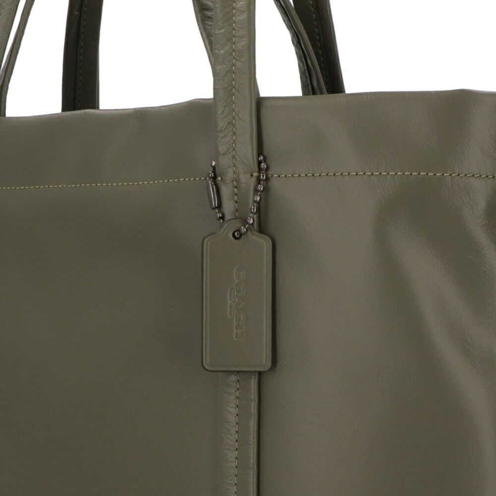 COACH トートバッグ ユニセックス  カーキ ブラック レザー ホール 大容量 A4収納可 CO840