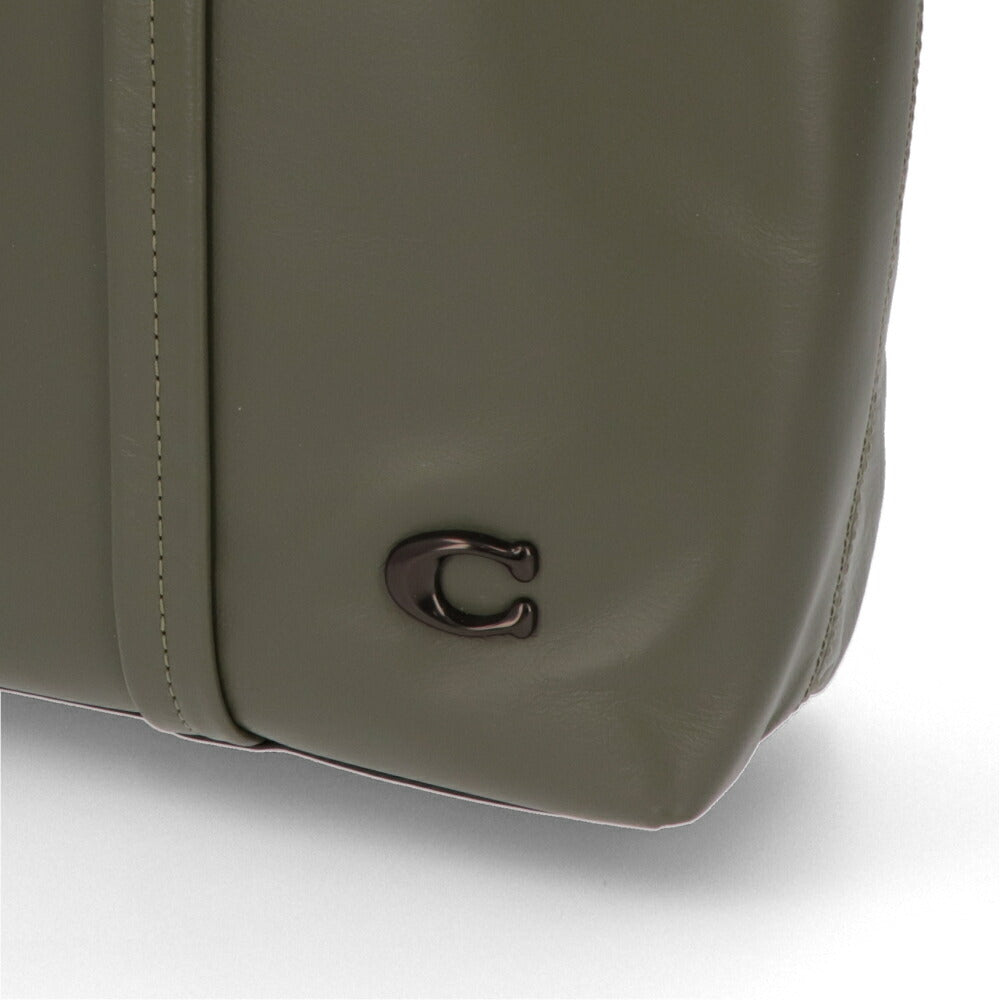 COACH トートバッグ ユニセックス  カーキ ブラック レザー ホール 大容量 A4収納可 CO840