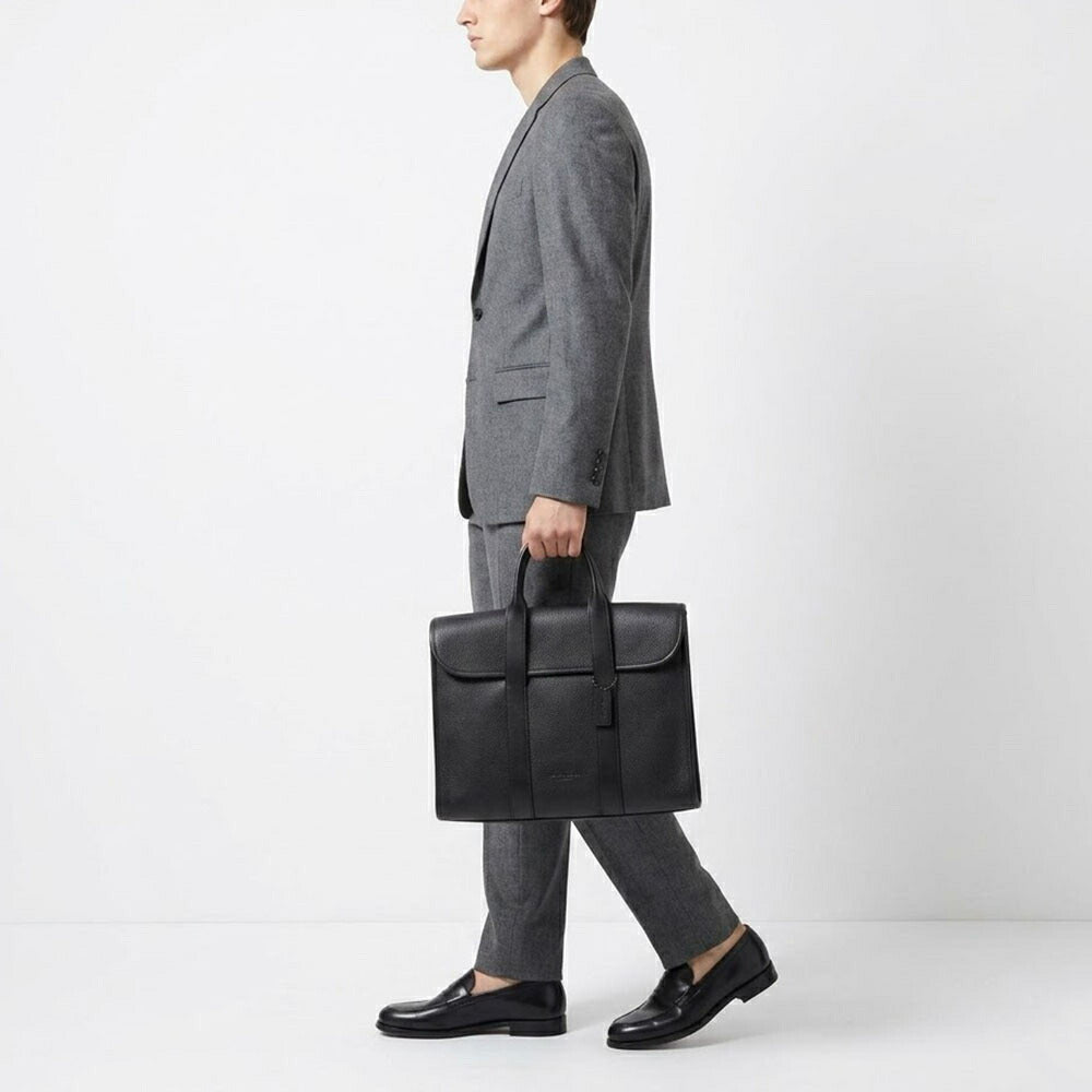 COACH ビジネスバッグ  ブラック レザー ゴッサム ポートフォリオ ブリーフケース 紳士鞄 A4サイズ収納可能 C5318 JIBLK