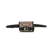 COACH ボディバッグ  ブラウン系×ブラック レザー バンディットカードケースベルトバッグ ジャガード CM500 LHUW7