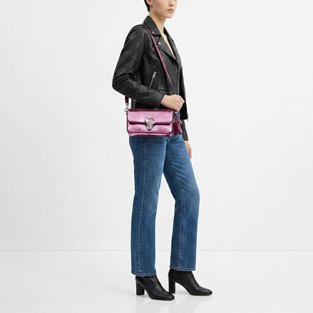 COACH ショルダーバッグ  ピンク系 カーフレザー ストゥディオ 20・シークイン スパンコール  CM428 LHOVU