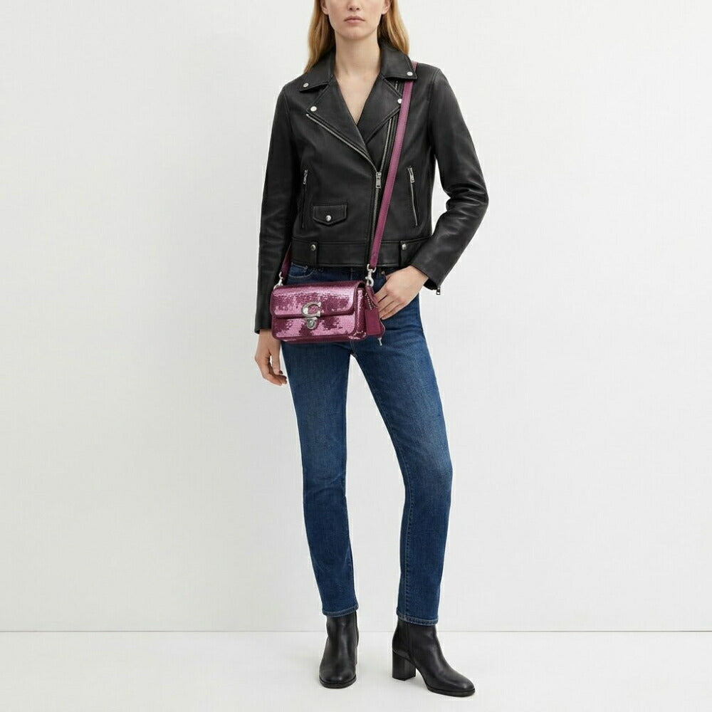 COACH ショルダーバッグ  ピンク系 カーフレザー ストゥディオ 20・シークイン スパンコール  CM428 LHOVU