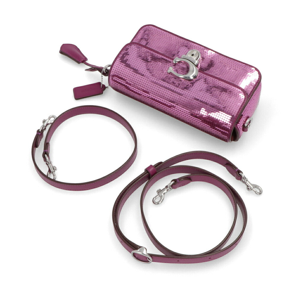 COACH ショルダーバッグ  ピンク系 カーフレザー ストゥディオ 20・シークイン スパンコール  CM428 LHOVU