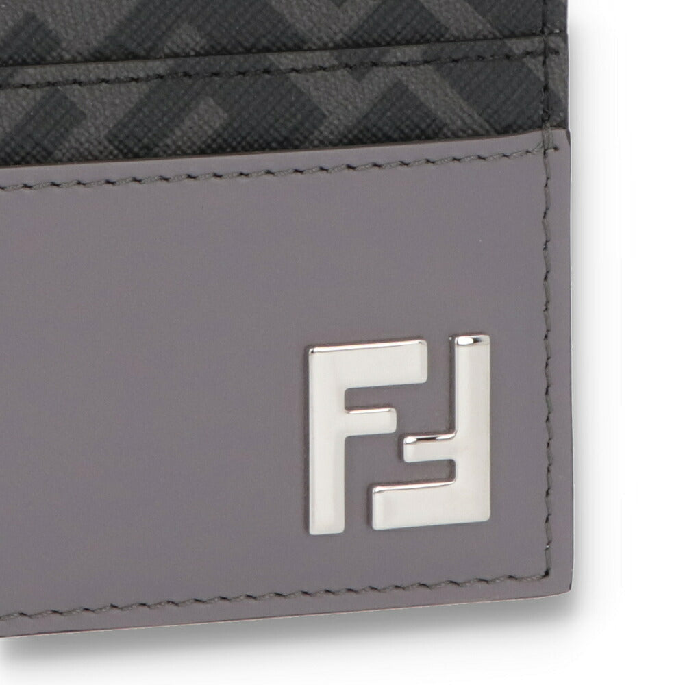 FENDI フェンディ ユニセックス 雑貨 カードケース F0GXN グレー レザー FFスクエア 7M0164 AFF2