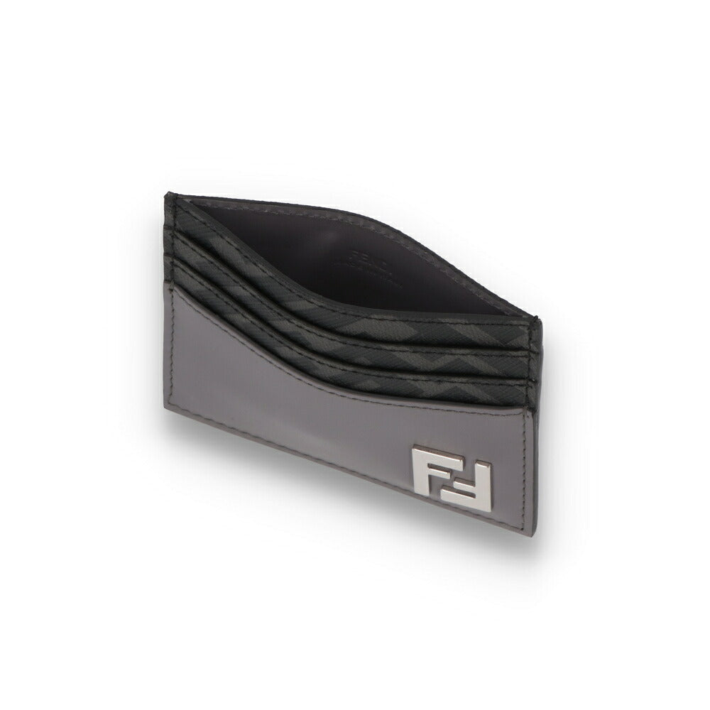 FENDI フェンディ ユニセックス 雑貨 カードケース F0GXN グレー レザー FFスクエア 7M0164 AFF2