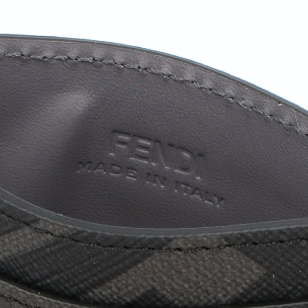 FENDI フェンディ ユニセックス 雑貨 カードケース F0GXN グレー レザー FFスクエア 7M0164 AFF2