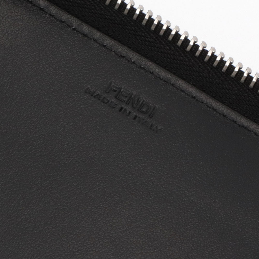フェンディ FENDI 財布 長財布 メンズ ブラック×グレー×イエロー レザー ロゴ 持ち手付き 大容量 スマホ用ポケット カードポケット 8個 7M0275 A9XS