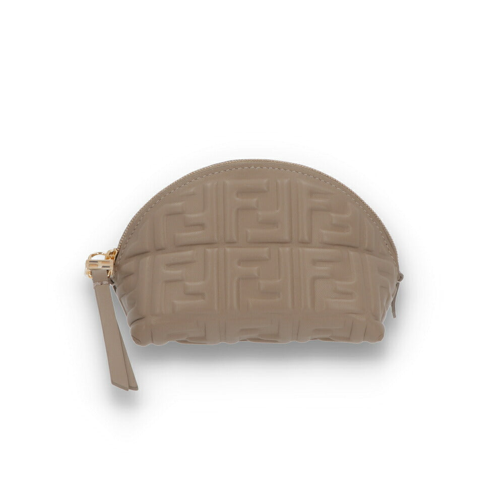 FENDI フェンディ レディース 雑貨 グレージュ ポーチ スムースナッパレザー FFモチーフ 8N0208