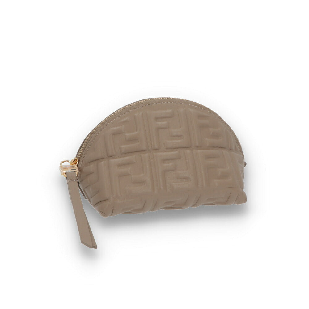 FENDI フェンディ レディース 雑貨 グレージュ ポーチ スムースナッパレザー FFモチーフ 8N0208