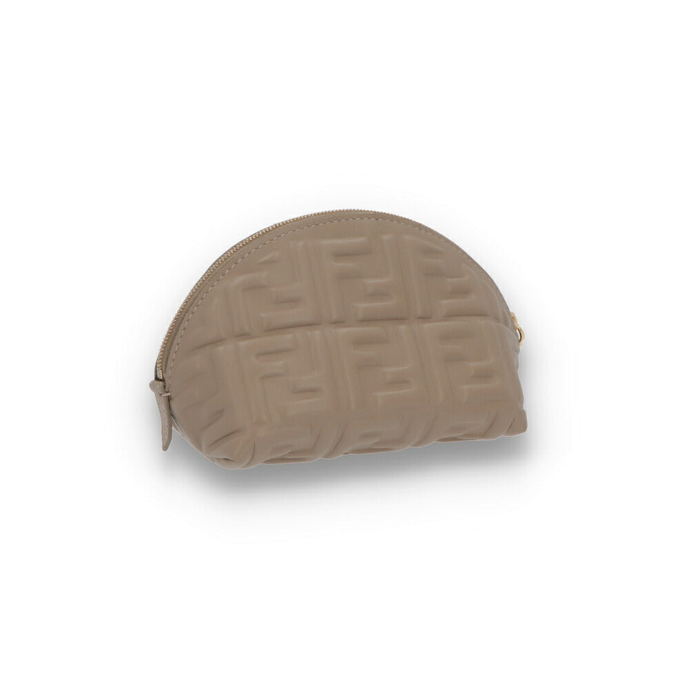 FENDI フェンディ レディース 雑貨 グレージュ ポーチ スムースナッパレザー FFモチーフ 8N0208