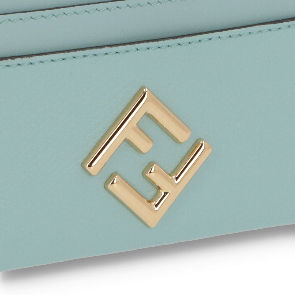 FENDI フェンディ ユニセックス 雑貨 カードケース ライトブルー レザー FFダイヤモンド 8M0445