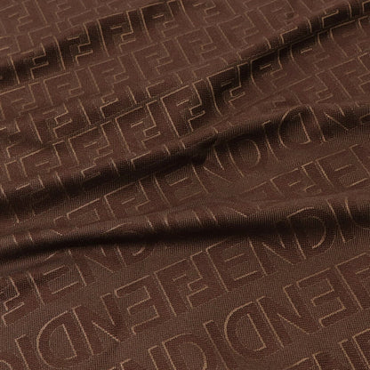 FENDI スカーフ ブラウン シルク ウール ロゴ 総柄