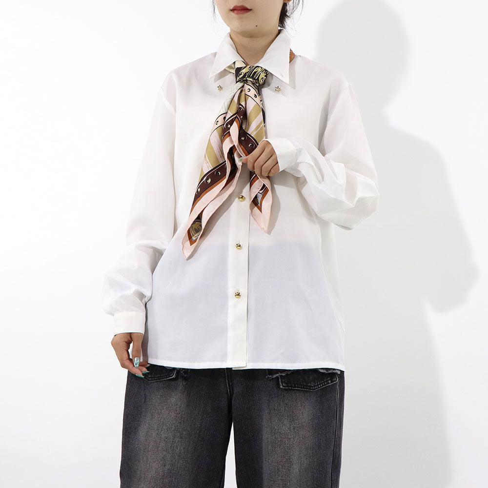 FENDI スカーフ ベージュ シルク ミニバッグイラスト