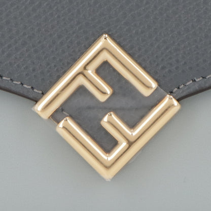 FENDI FFダイヤモンド チェーン付き長財布 グレー×ライトブルー