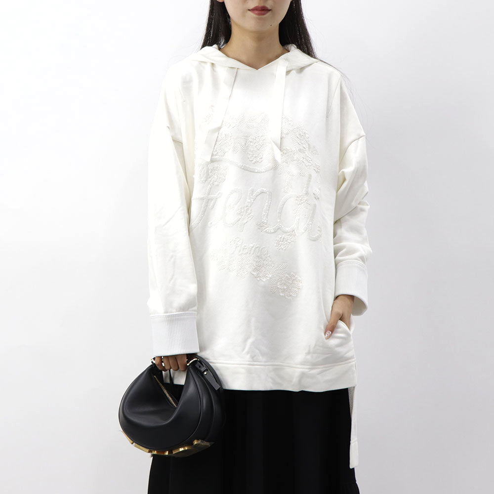 FENDI フーディ チュニックパーカー ロゴ スパンコール