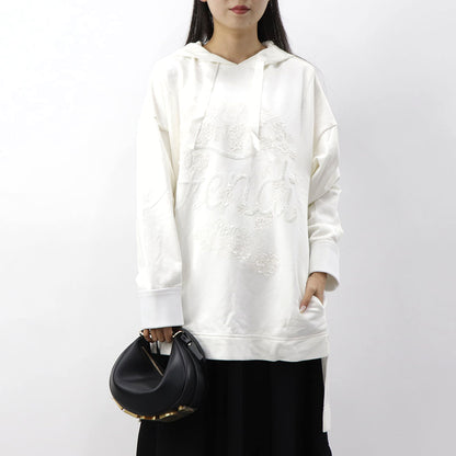 FENDI フーディ チュニックパーカー ロゴ スパンコール