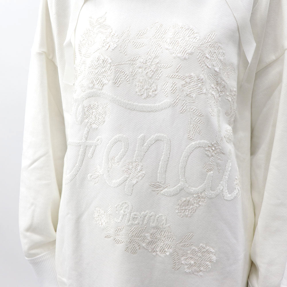 FENDI フーディ チュニックパーカー ロゴ スパンコール