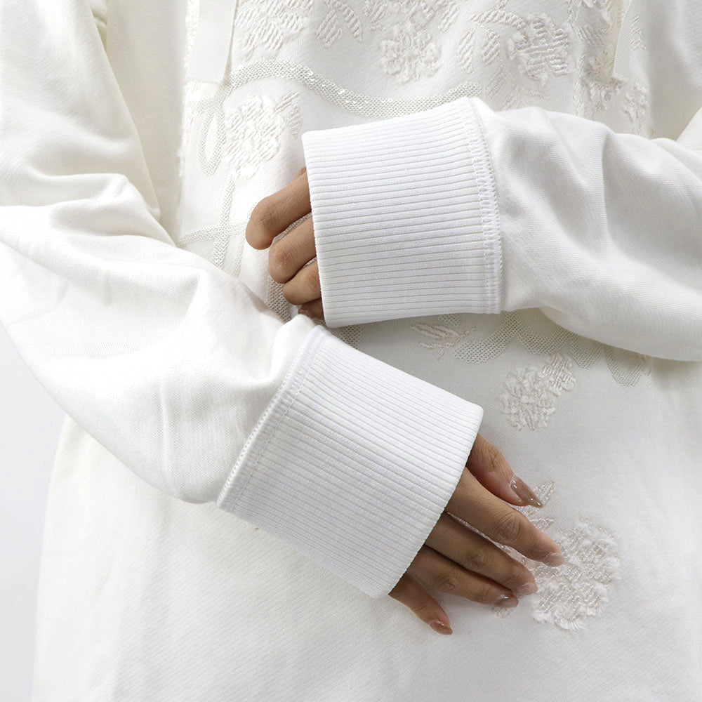 FENDI フーディ チュニックパーカー ロゴ スパンコール