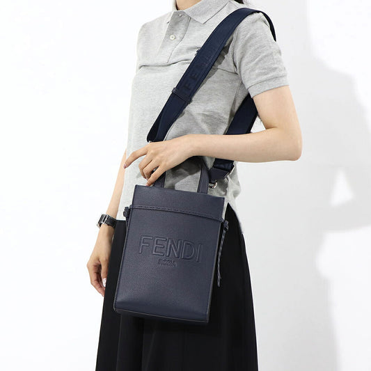 フェンディ FENDI バッグ ハンドバッグ レディース GO TO SHOPPER MINI ゴー トゥー ショッパー ミニ ネイビー レザー ショルダーバッグ 2way ロゴ 7VA584 AMAC