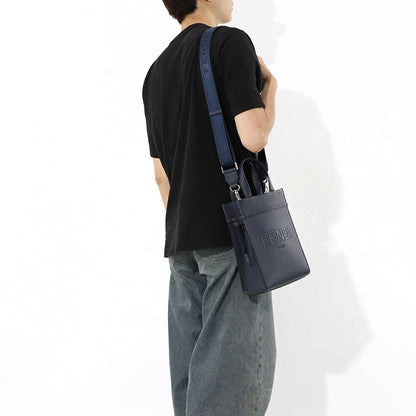 フェンディ FENDI バッグ ハンドバッグ レディース GO TO SHOPPER MINI ゴー トゥー ショッパー ミニ ネイビー レザー ショルダーバッグ 2way ロゴ 7VA584 AMAC