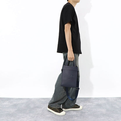 フェンディ FENDI バッグ ハンドバッグ レディース GO TO SHOPPER MINI ゴー トゥー ショッパー ミニ ネイビー レザー ショルダーバッグ 2way ロゴ 7VA584 AMAC