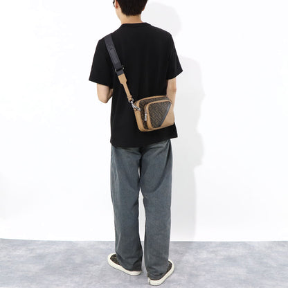 フェンディ FENDI バッグ ショルダーバッグ レディース CAMERA CASE DUO カメラケース ドゥオ ブラウン系 カーフレザー キャンバス ロゴ FF柄 ズッカ柄 7VA607 ALKA