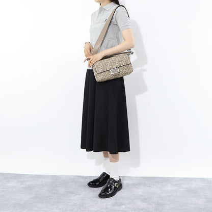 フェンディ FENDI バッグ ハンドバッグ レディース BAGUETTE バゲット グレージュ ナッパレザー ショルダーバッグ 2way FF柄 ズッカ柄 ロゴ ホワイト ステッチ 8BR600 ANX4