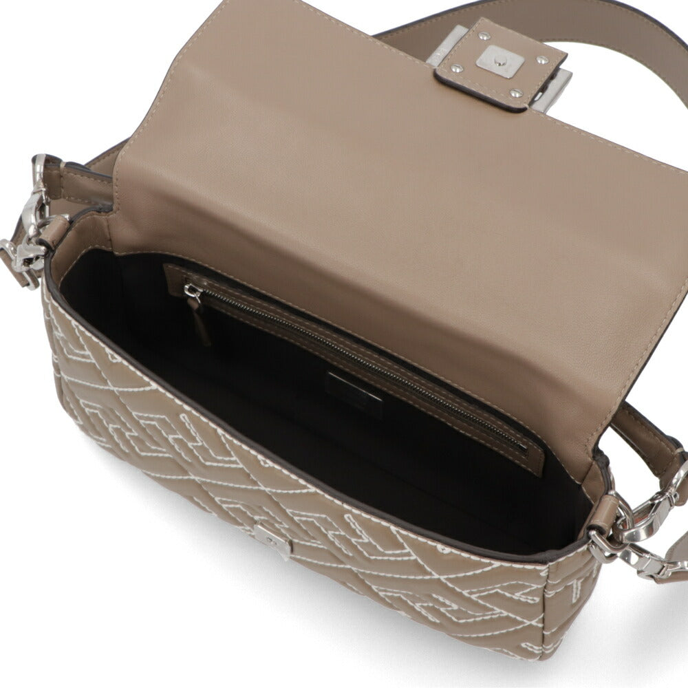 フェンディ FENDI バッグ ハンドバッグ レディース BAGUETTE バゲット グレージュ ナッパレザー ショルダーバッグ 2way FF柄 ズッカ柄 ロゴ ホワイト ステッチ 8BR600 ANX4