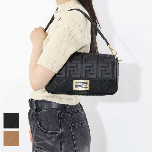 フェンディ FENDI バッグ ハンドバッグ レディース BAGUETTE バゲット ブラック ベージュ ナッパレザー ショルダーバッグ 2way FF柄 ズッカ柄 ロゴ 8BR600 A72V