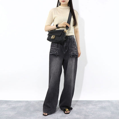 フェンディ FENDI バッグ ハンドバッグ レディース BAGUETTE バゲット ブラック ベージュ ナッパレザー ショルダーバッグ 2way FF柄 ズッカ柄 ロゴ 8BR600 A72V