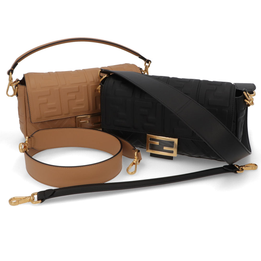 フェンディ FENDI バッグ ハンドバッグ レディース BAGUETTE バゲット ブラック ベージュ ナッパレザー ショルダーバッグ 2way FF柄 ズッカ柄 ロゴ 8BR600 A72V