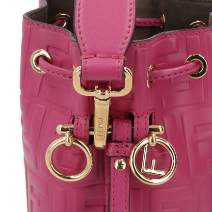 フェンディ FENDI バッグ ハンドバッグ レディース MINI MON TRESOR ミニ モン トレゾール ピンク カーフレザー ショルダーバッグ 2way FFロゴ ズッカ柄 巾着 8BS010 A3ZG