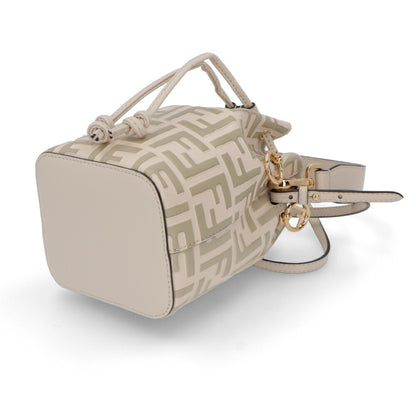 フェンディ FENDI バッグ ハンドバッグ レディース MINI MON TRESOR ミニ モン トレゾール アイボリー カーフレザー ショルダーバッグ 2way FFロゴ ズッカ柄 巾着 8BS010 A659