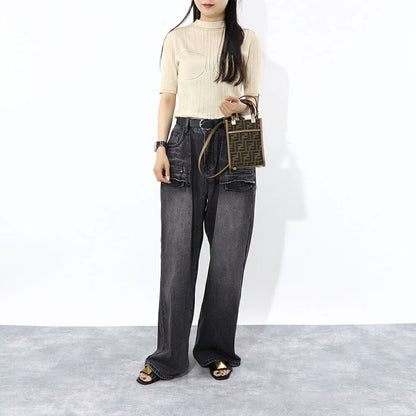 フェンディ FENDI バッグ ショルダーバッグ レディース MINI SUNSHINE SHOPPER ミニ サンシャイン ショッパー ブラウン×ベージュ カーフレザー ジャカード ハンドバッグ 2way FFロゴ ズッカ柄 べっ甲柄 8BS051 ALVX