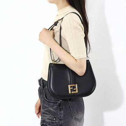 フェンディ FENDI バッグ ショルダーバッグ レディース カモン ブラック レザー ミディアム ロゴ ゴールド金具 シンプル 8BT366 AQ0K