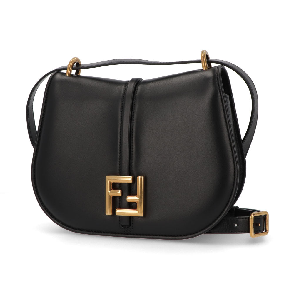フェンディ FENDI バッグ ショルダーバッグ レディース カモン ブラック レザー ミディアム ロゴ ゴールド金具 シンプル 8BT366 AQ0K