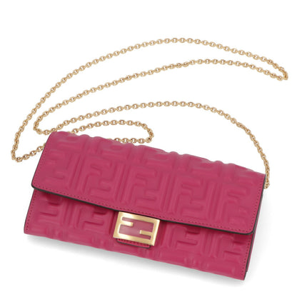 フェンディ FENDI 財布 長財布 レディース ベージュ ピンク レザー ロゴ チェーンショルダー ショルダーウォレット 二つ折り長財布 8M0365 AAJD