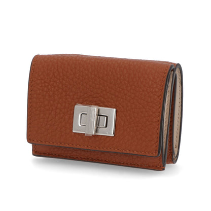 FENDI ミニ財布 ブラウン レザー ピーカブー PEEKABOO