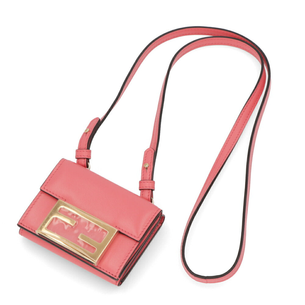 フェンディ FENDI バッグ ショルダーバッグ レディース ピンク レザー 財布 ウォレット ウォレットショルダー ロゴ ミニ財布 ゴールド金具 8M0482 AHM0
