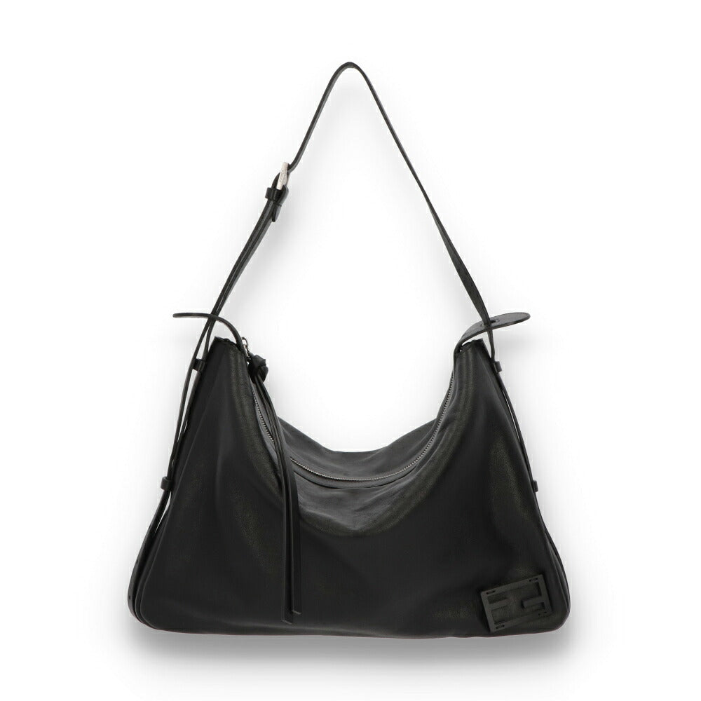 FENDI フェンディ ユニセックス バッグ ショルダーバッグ シンプリー フェンディ ブラック カーフレザー ラージ 大容量 8BR831